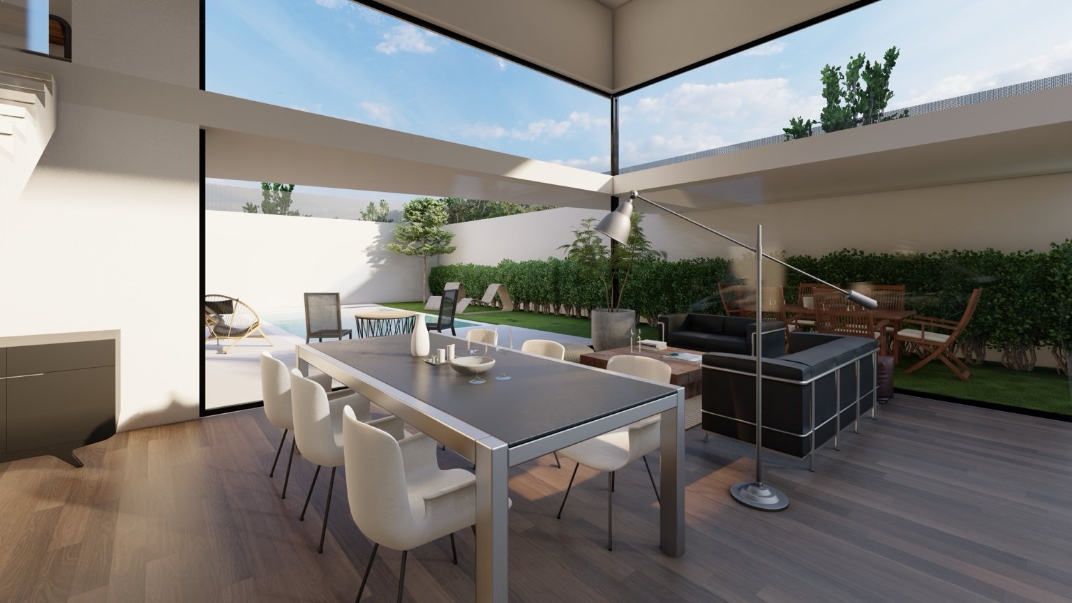 Terraza y piscina de la villa